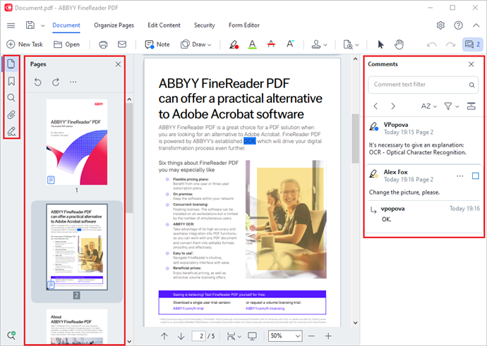 Navigating PDF documents